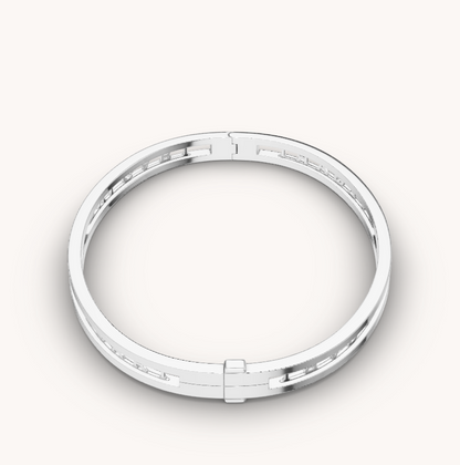 [Lucas Jewelry]ZERO 1 SPIRAL LOGO SILVER BRACELET