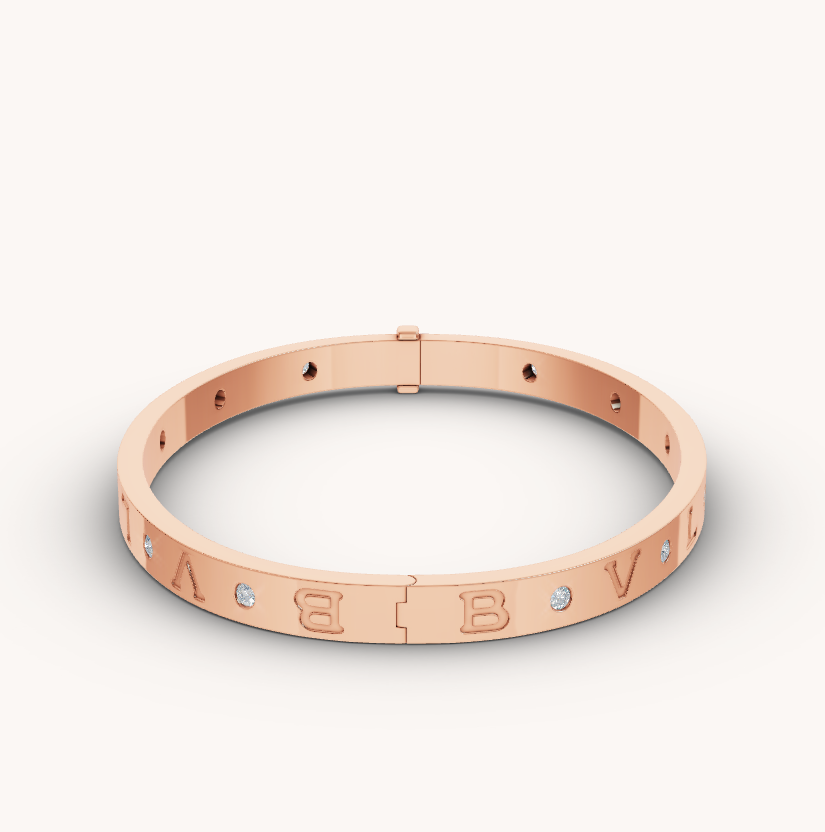 [Lucas Jewelry]ZERO 1 PINK GOLD 12 DIAMONDS BRACELET