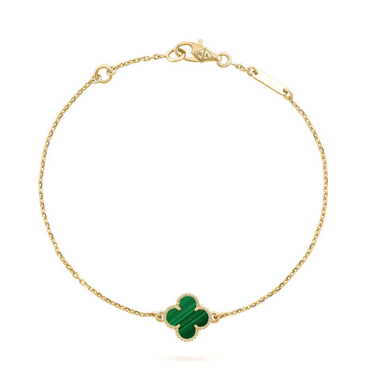 [Lucas Jewelry]CLOVER BRACELET MALACHITE 1 MOTIF