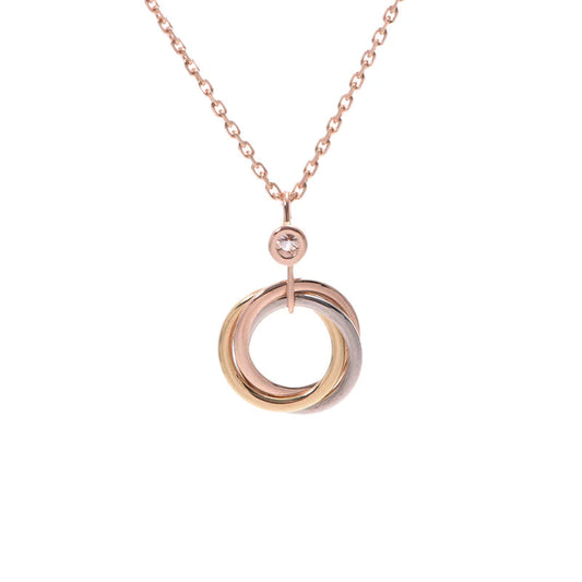 [Lucas Jewelry]TRINITY SILVER GOLD PINK GOLD NECKLACE