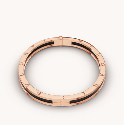 [Lucas Jewelry]ZERO 1 PINK GOLD WITH BLACK CERAMIC BRACELET