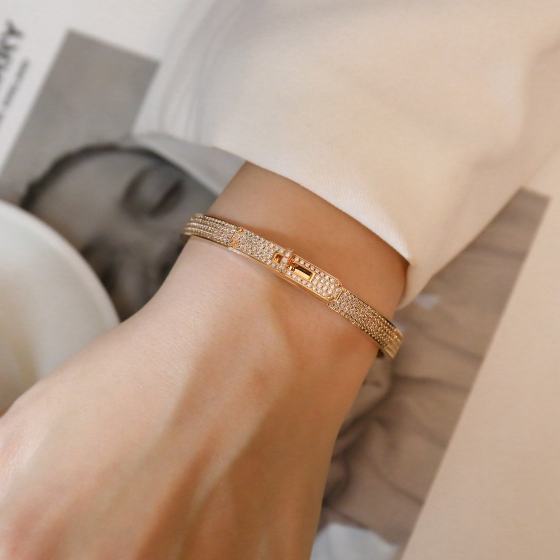 [Lucas Jewelry]KELLY BRACELET DIAMOND PAVED