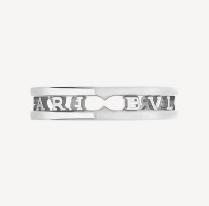 [Lucas Jewelry]ZERO 1 ONE-BAND WITH OPENWORK LOGO SPIRAL RING