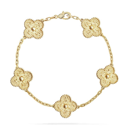 [Lucas Jewelry]CLOVER 5 MOTIFS BRONZING BRACELET