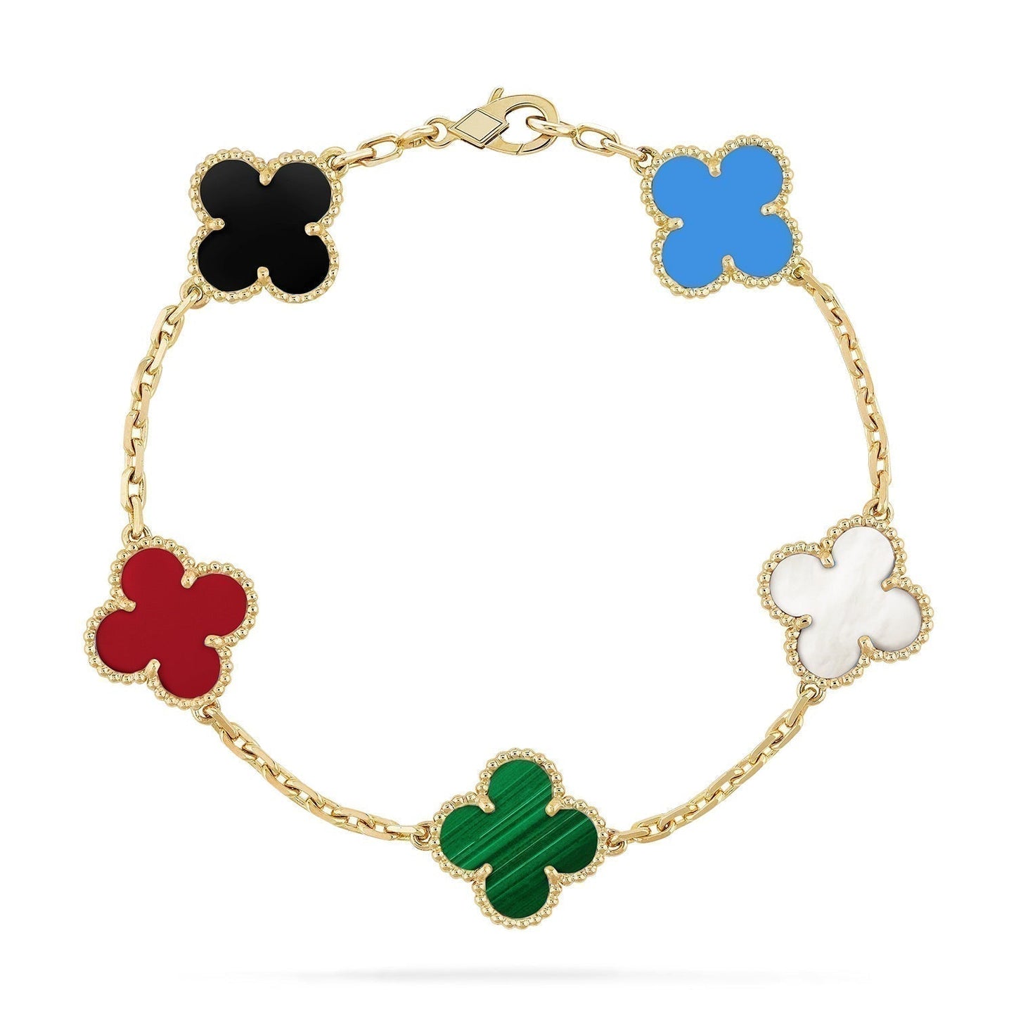 [Lucas Jewelry]CLOVER 5 MOTIFS MULTICOLOR  BRACELET