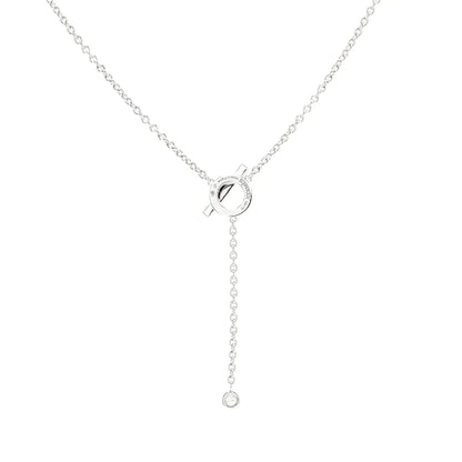 [Lucas Jewelry]FINESSE SILVER DIAMOND NECKLACE