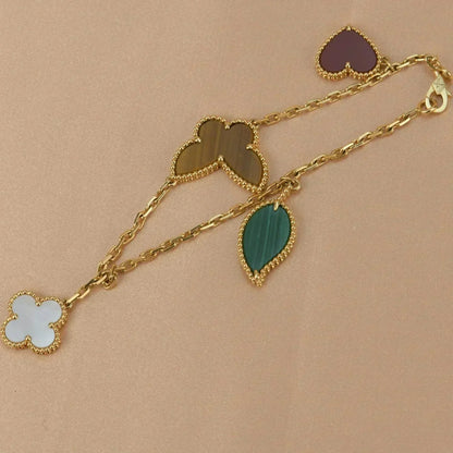 [Lucas Jewelry]LUCKY SPRING 5 MOTIF GOLD BRACELET