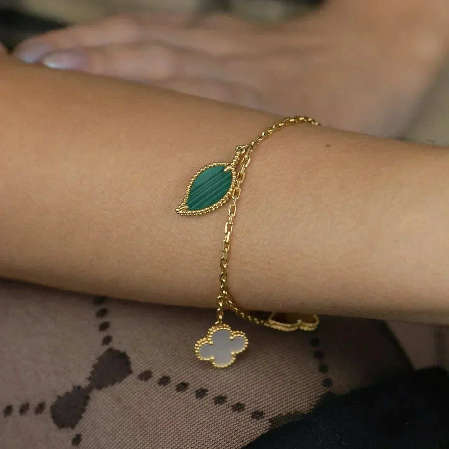 [Lucas Jewelry]LUCKY SPRING 5 MOTIF GOLD BRACELET