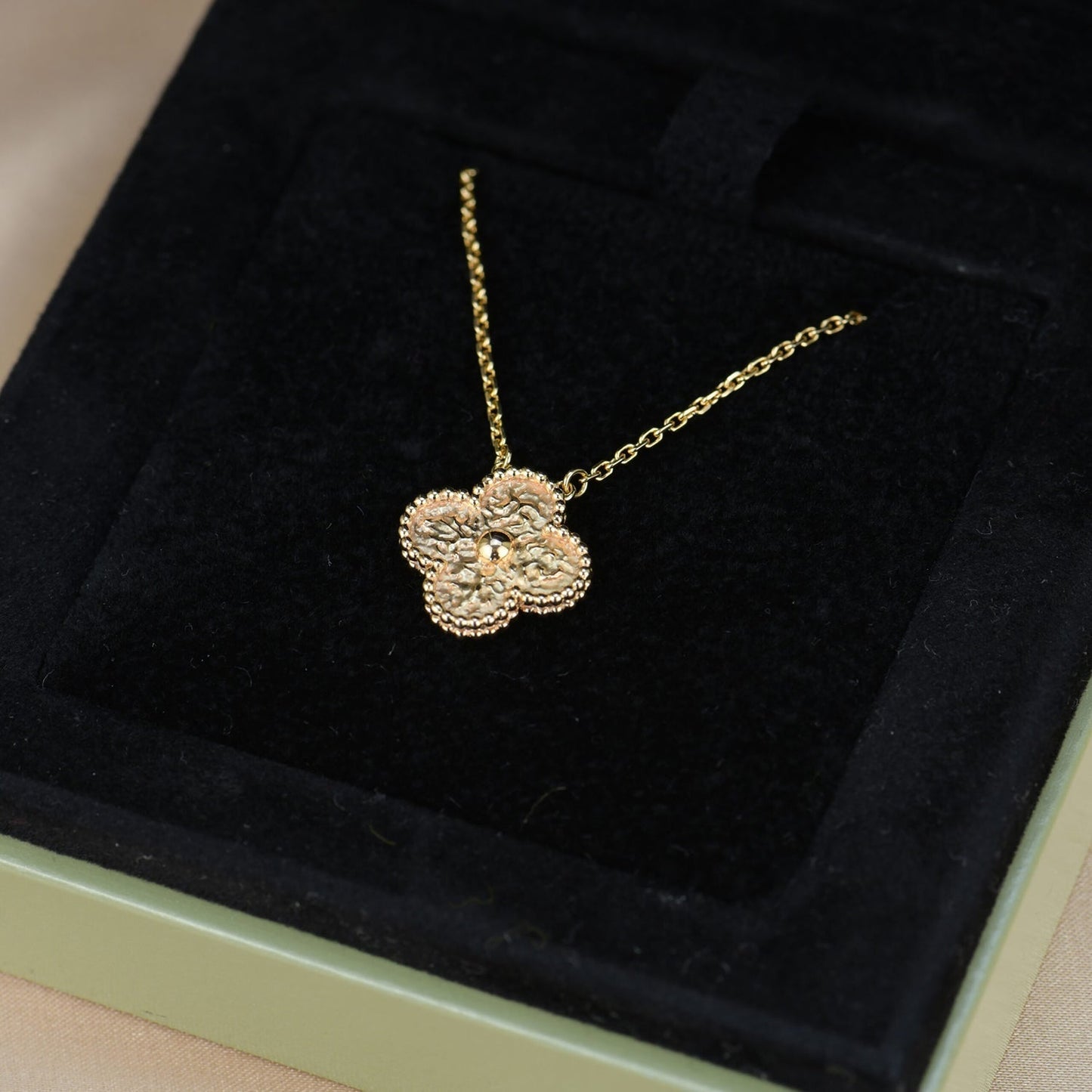 [Lucas Jewelry]CLOVER 15MM  BRONZING NECKLACE