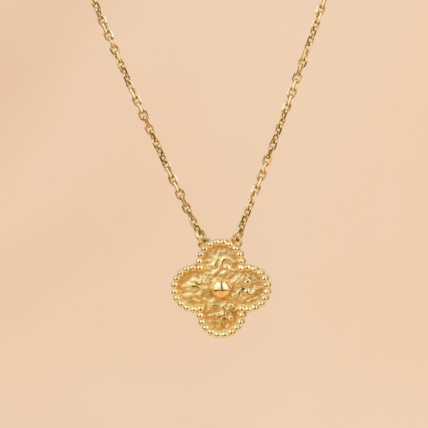 [Lucas Jewelry]CLOVER 15MM  BRONZING NECKLACE