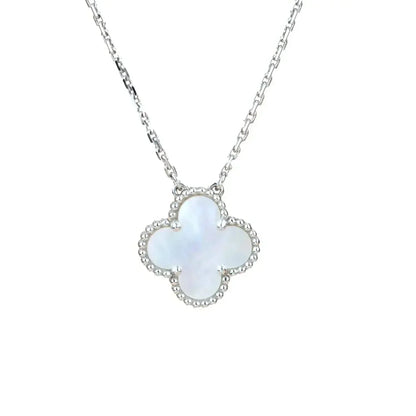 [Lucas Jewelry]CLOVER  15MM WHITE MOTHER-OF-PEARL SILVER