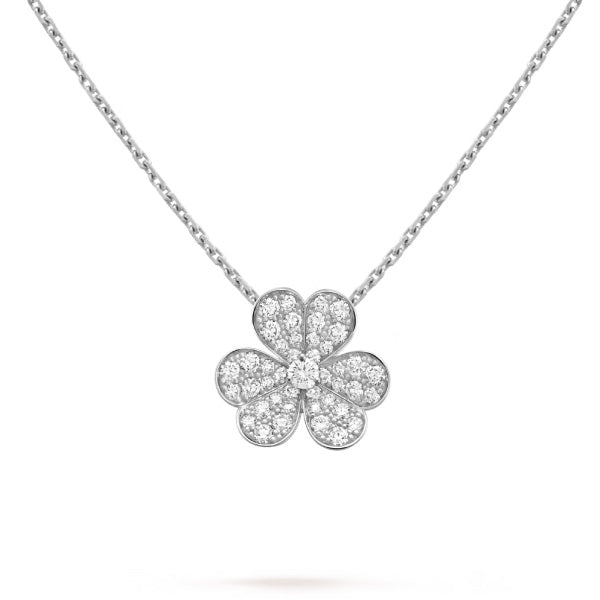 [Lucas Jewelry]CLOVER DIAMOND NECKLACE SILVER