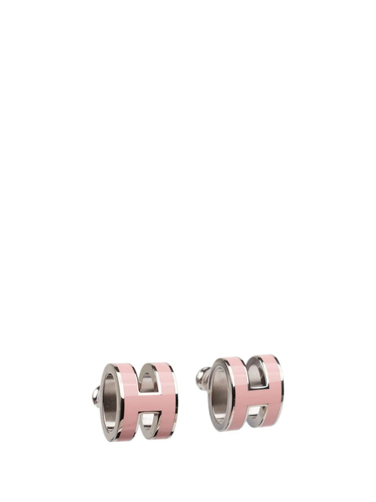 [Lucas Jewelry]MINI POP H SILVER EARRINGS PINK