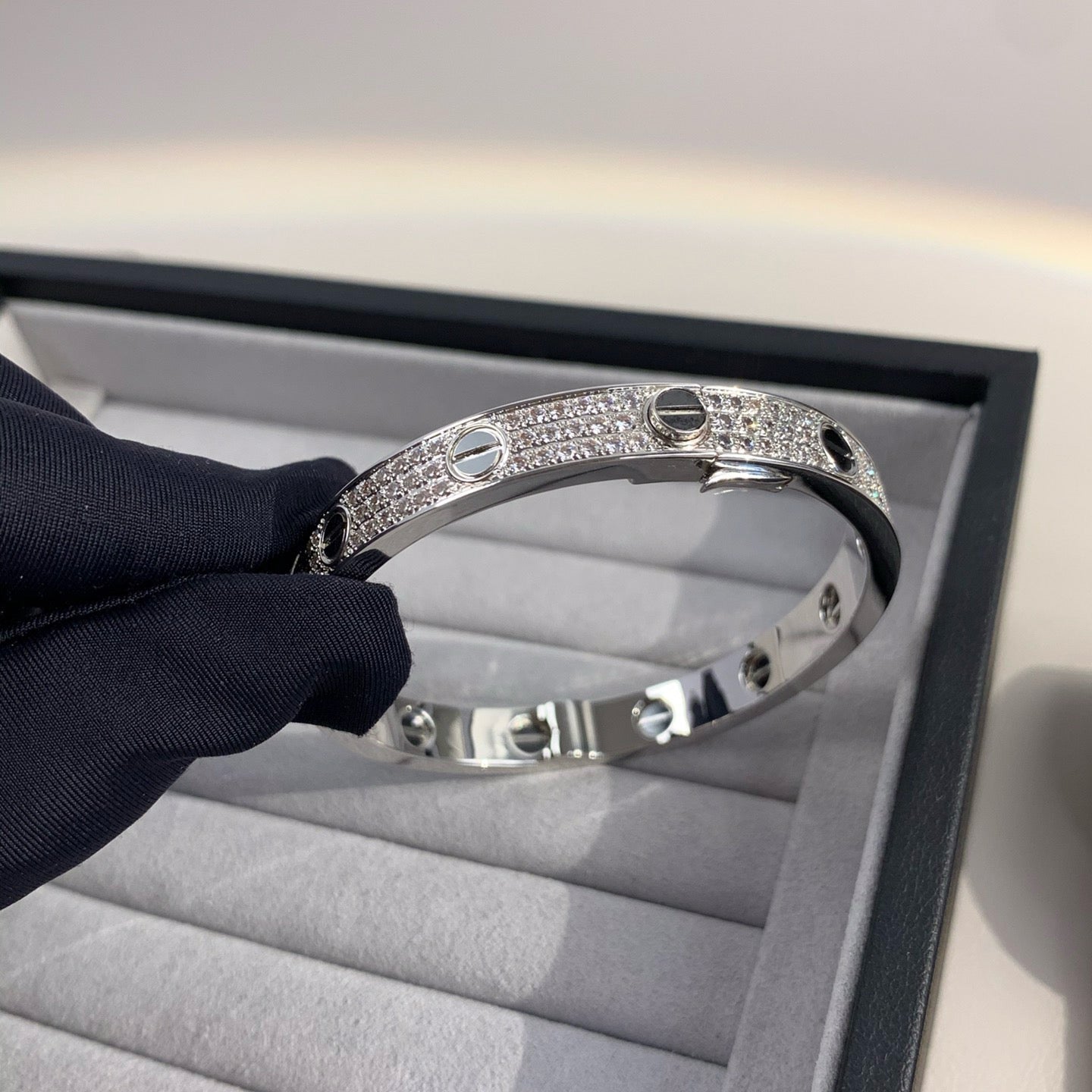 [Lucas Jewelry]LOVE BRACELET 6.1MM DIAMOND-PAVED CERAMIC