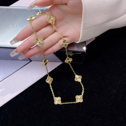 [Lucas Jewelry]CLOVER 10 MOTIFS LASER NECKLACE