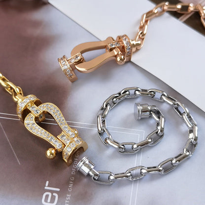 [Lucas Jewelry]FORCE LARGE HORSESHOE CLASP  METAL BRACELET