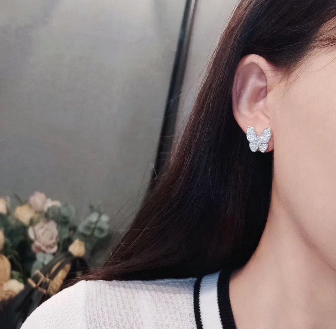 [Lucas Jewelry]BUTTERFLY ALL DIAMOND EARRINGS