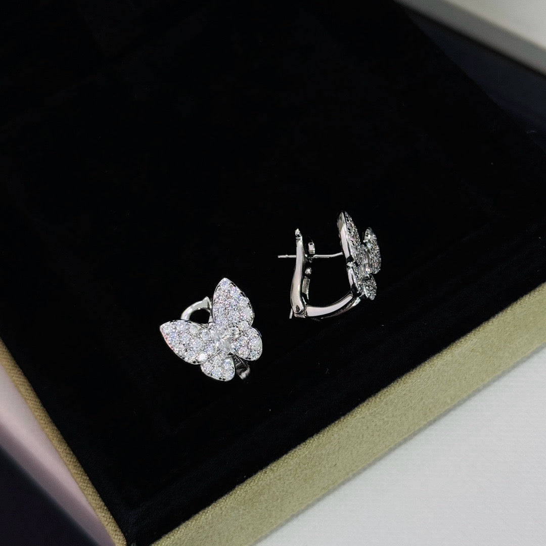 [Lucas Jewelry]BUTTERFLY ALL DIAMOND EARRINGS