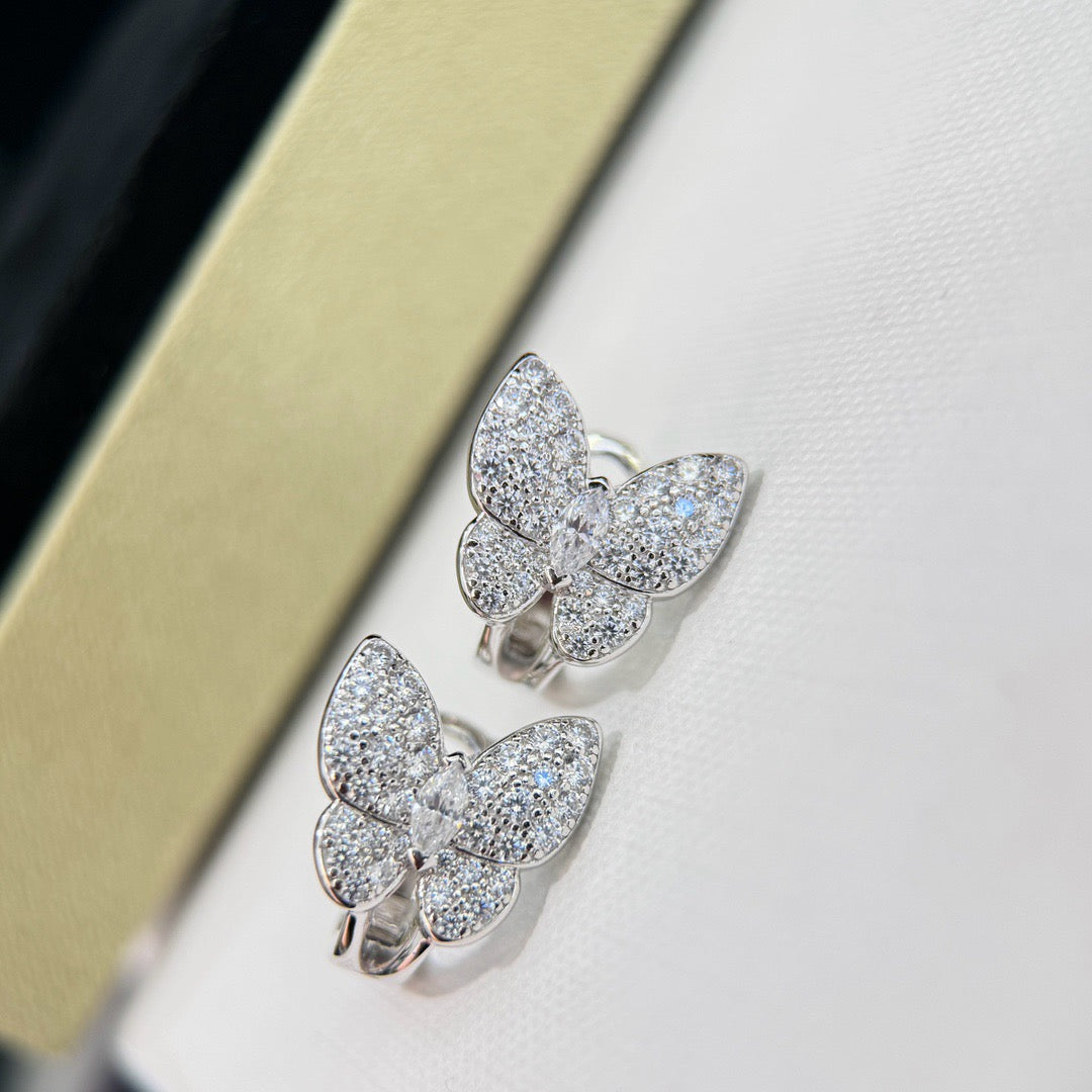 [Lucas Jewelry]BUTTERFLY ALL DIAMOND EARRINGS