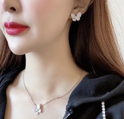 [Lucas Jewelry]BUTTERFLY ALL DIAMOND EARRINGS