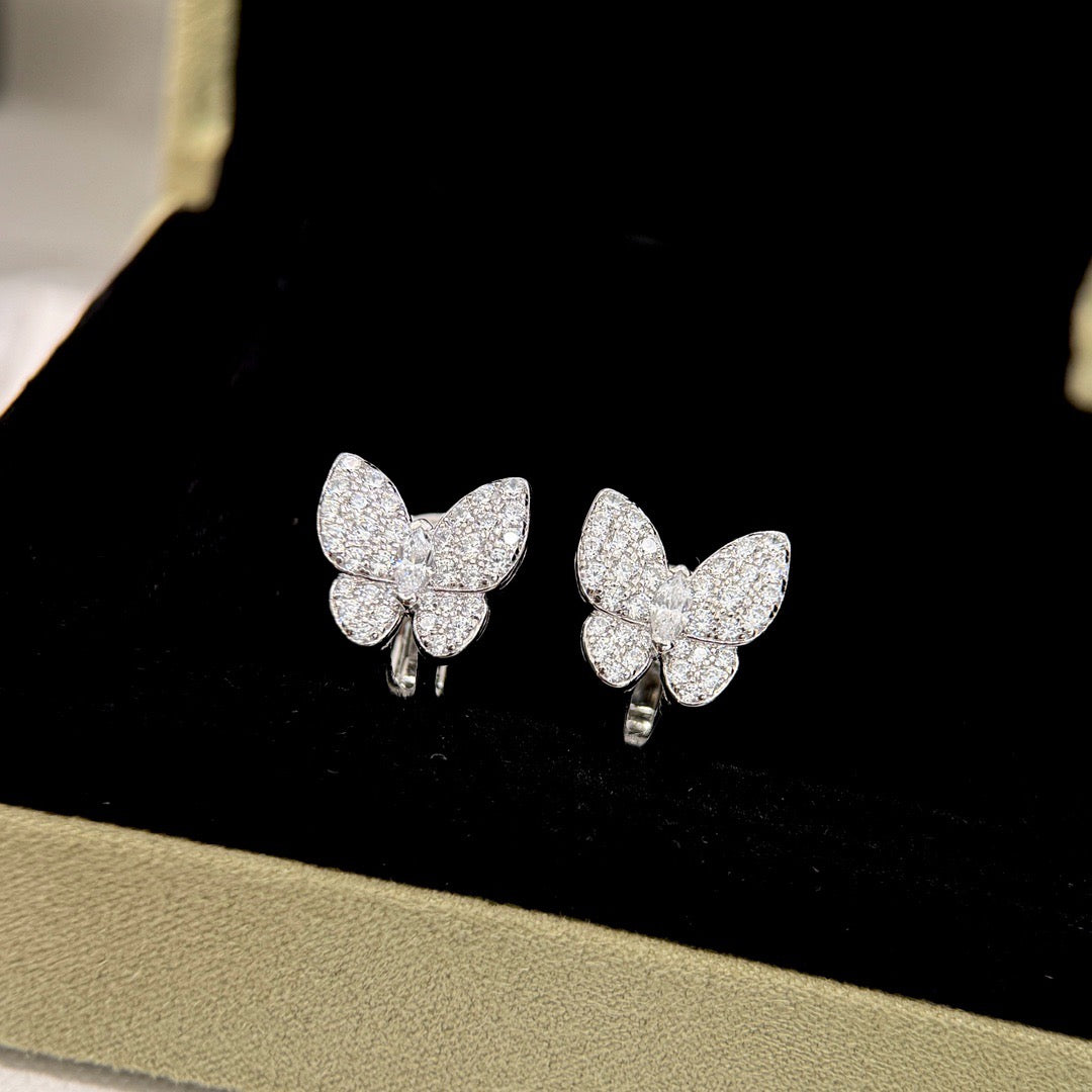 [Lucas Jewelry]BUTTERFLY ALL DIAMOND EARRINGS