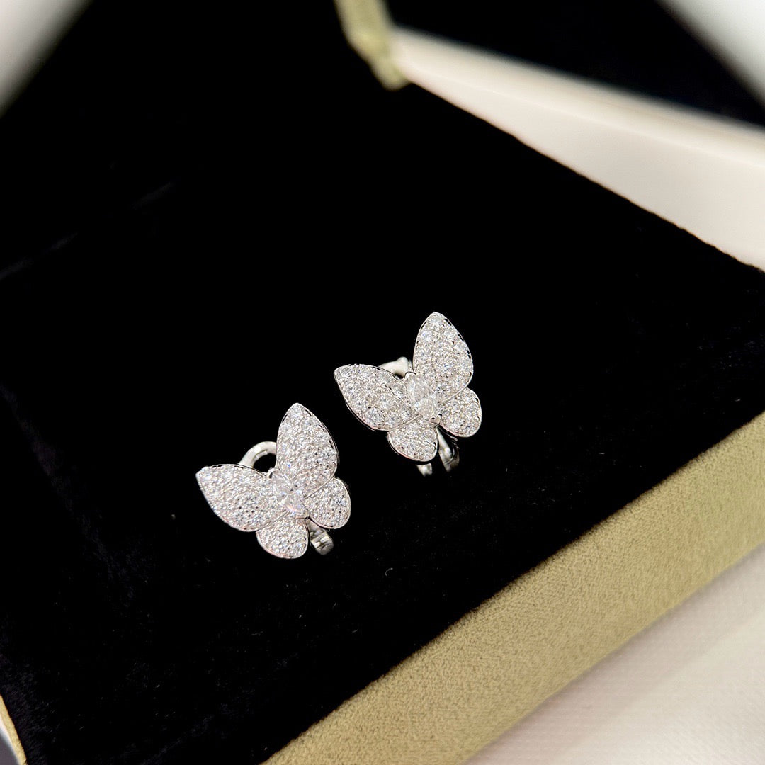 [Lucas Jewelry]BUTTERFLY ALL DIAMOND EARRINGS