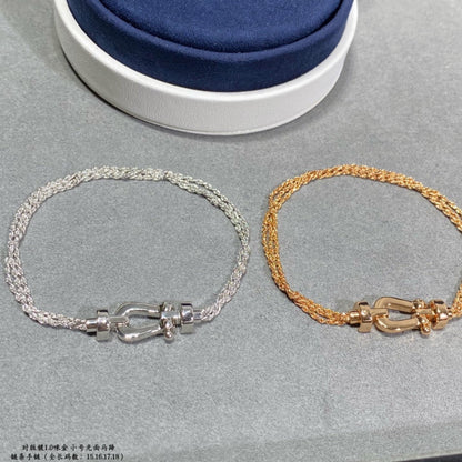 [Lucas Jewelry]FORCE SMALL HORSESHOE  DIAMOND CHAIN ROPE BRACELET