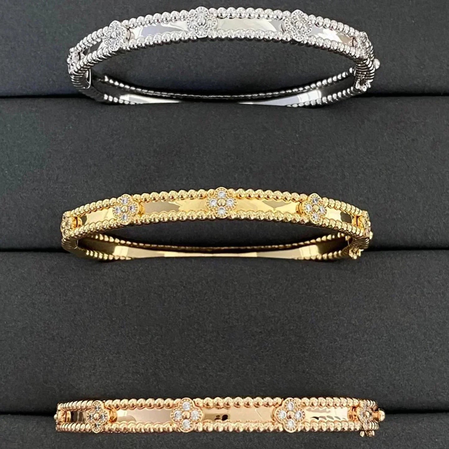 [Lucas Jewelry]CLOVER BRACELET 4MM DIAMONDS