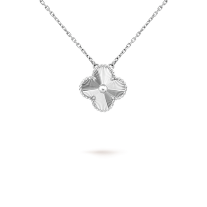 [Lucas Jewelry]CLOVER 15MM LASER NECKLACE SILVER