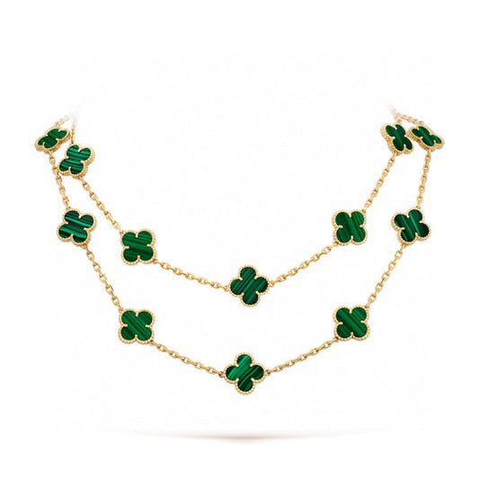 [Lucas Jewelry]CLOVER 20 MOTIFS MALACHITE GOLD