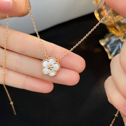 [Lucas Jewelry]LUCKY  WHITE MOP  PLUM BLOSSOM NECKLACE