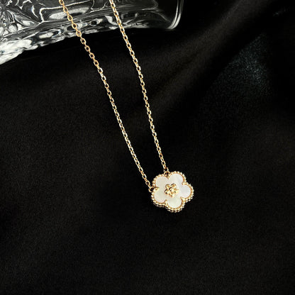 [Lucas Jewelry]LUCKY  WHITE MOP  PLUM BLOSSOM NECKLACE