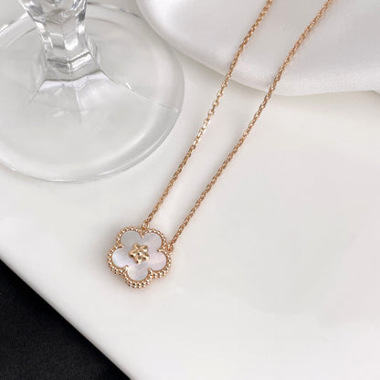 [Lucas Jewelry]LUCKY  WHITE MOP  PLUM BLOSSOM NECKLACE