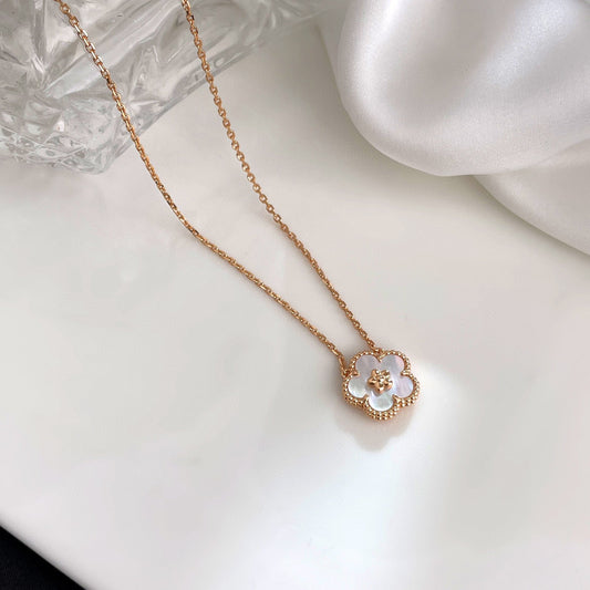 [Lucas Jewelry]LUCKY  WHITE MOP  PLUM BLOSSOM NECKLACE