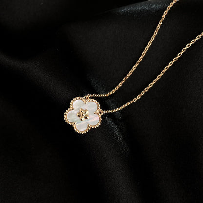 [Lucas Jewelry]LUCKY  WHITE MOP  PLUM BLOSSOM NECKLACE