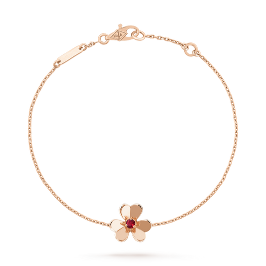 [Lucas Jewelry]FRIVOLE GOLD FLOWER PINK MALACHITE BRACELET