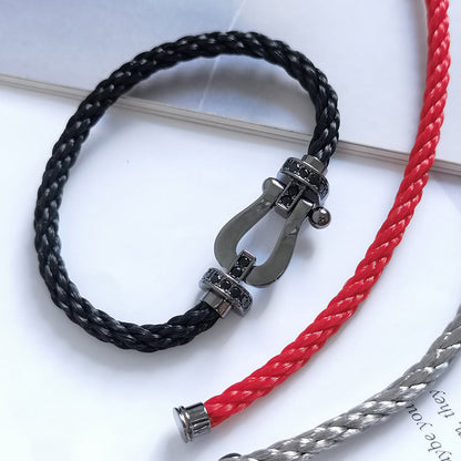 [Lucas Jewelry]FORCE LARGE SERIES HORSESHOE BLACK SAMURAI BRACELET