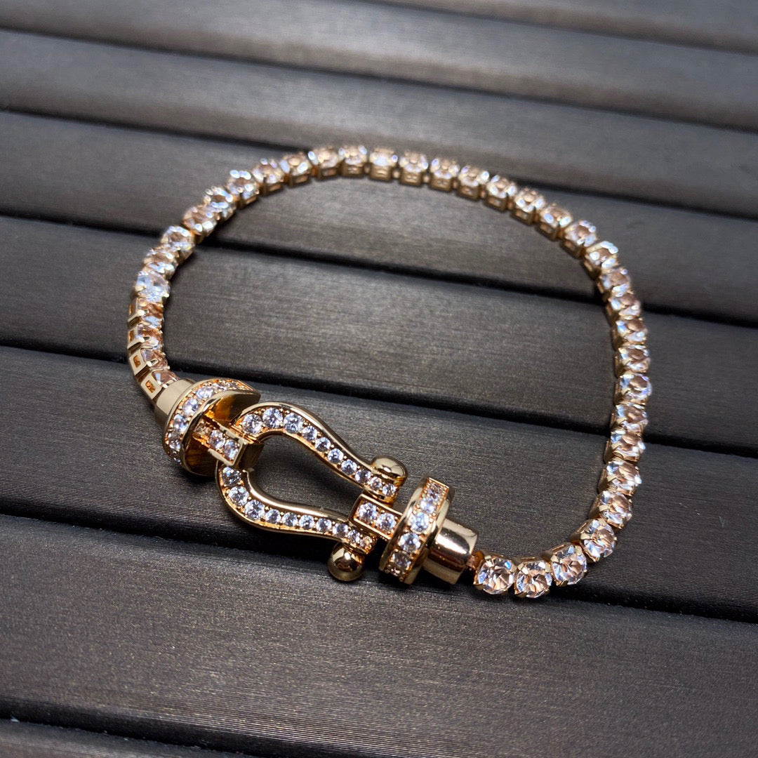 [Lucas Jewelry]FORCE  LARGE HORSESHOE FULL DIAMOND TENNIS BRACELET