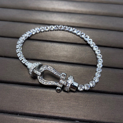 [Lucas Jewelry]FORCE  LARGE HORSESHOE FULL DIAMOND TENNIS BRACELET