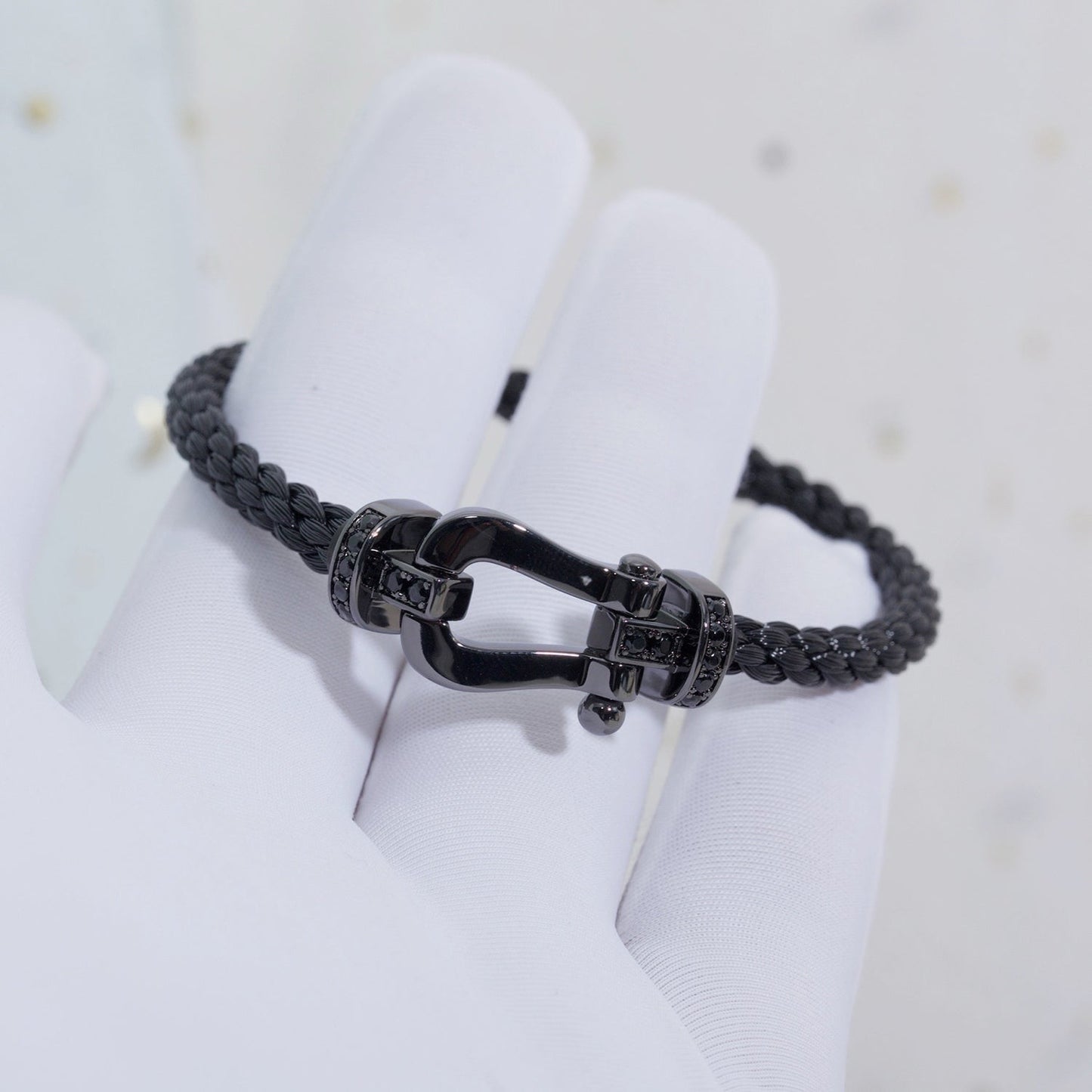 [Lucas Jewelry]FORCE LARGE SERIES HORSESHOE BLACK SAMURAI BRACELET