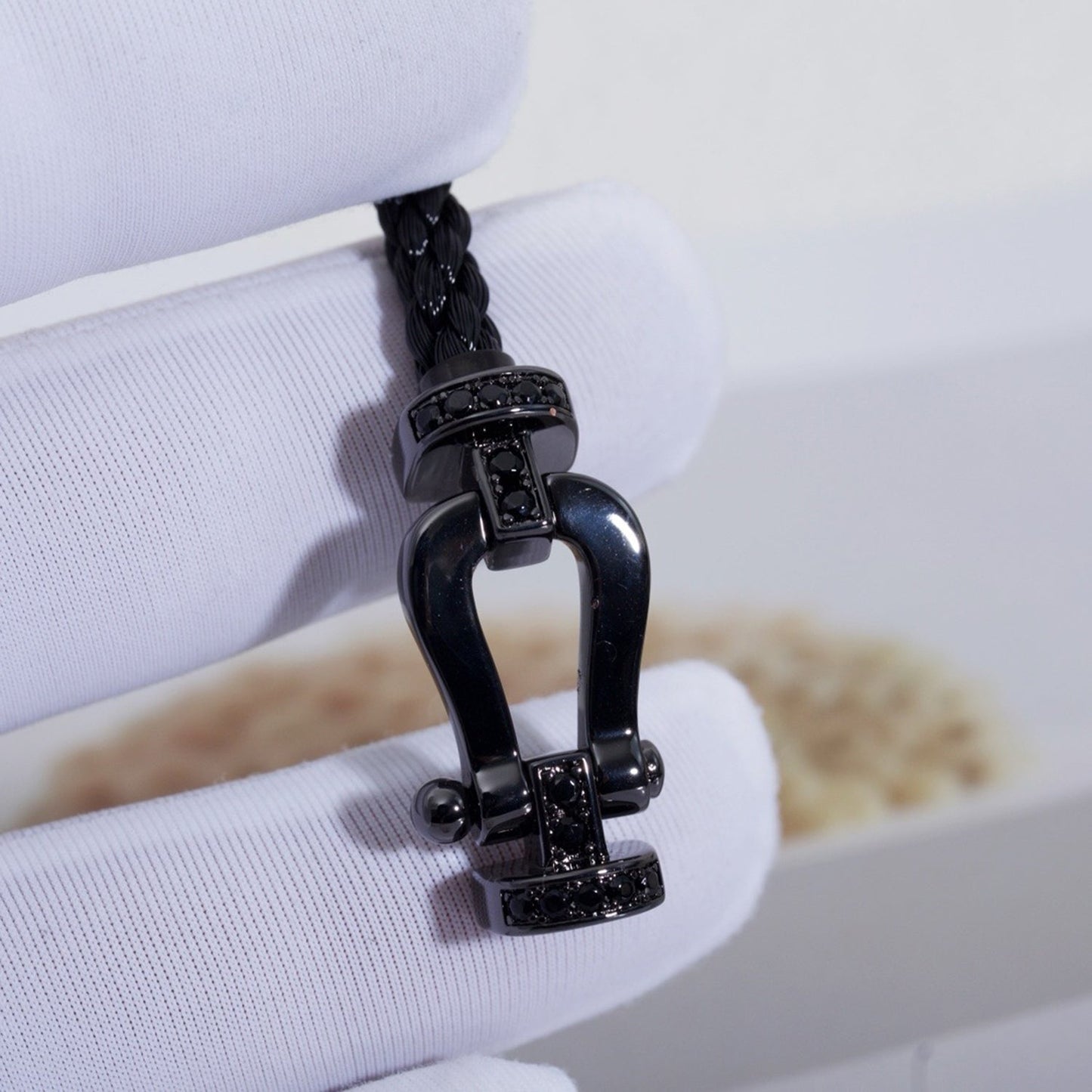 [Lucas Jewelry]FORCE LARGE SERIES HORSESHOE BLACK SAMURAI BRACELET