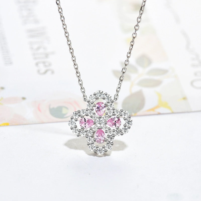 [Lucas Jewelry]LOOP NECKLACE FULL MOTIF DIAMOND 16MM MULTIPLE COLORS