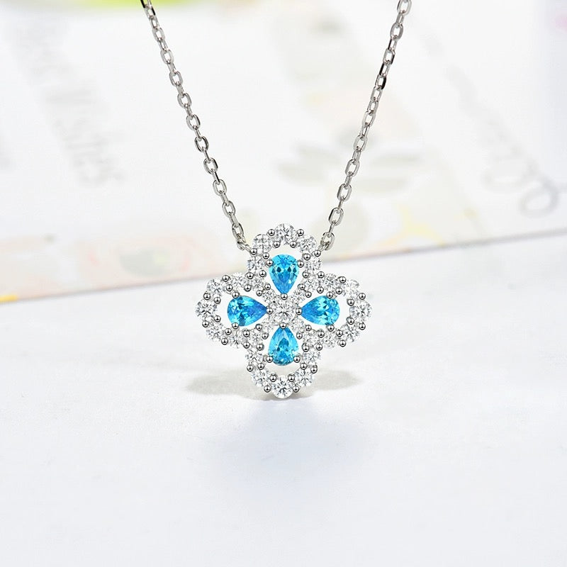 [Lucas Jewelry]LOOP NECKLACE FULL MOTIF DIAMOND 16MM MULTIPLE COLORS