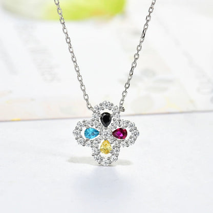 [Lucas Jewelry]LOOP NECKLACE FULL MOTIF DIAMOND 16MM MULTIPLE COLORS