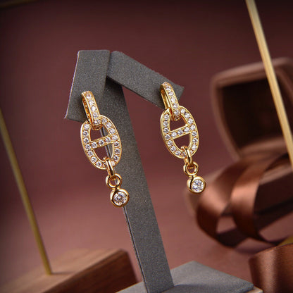 [Lucas Jewelry]HM CHAINE DIAMOND EARRINGS