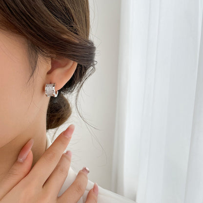 [Lucas Jewelry]ZERO 1 DIAMOND PAVED EARRINGS