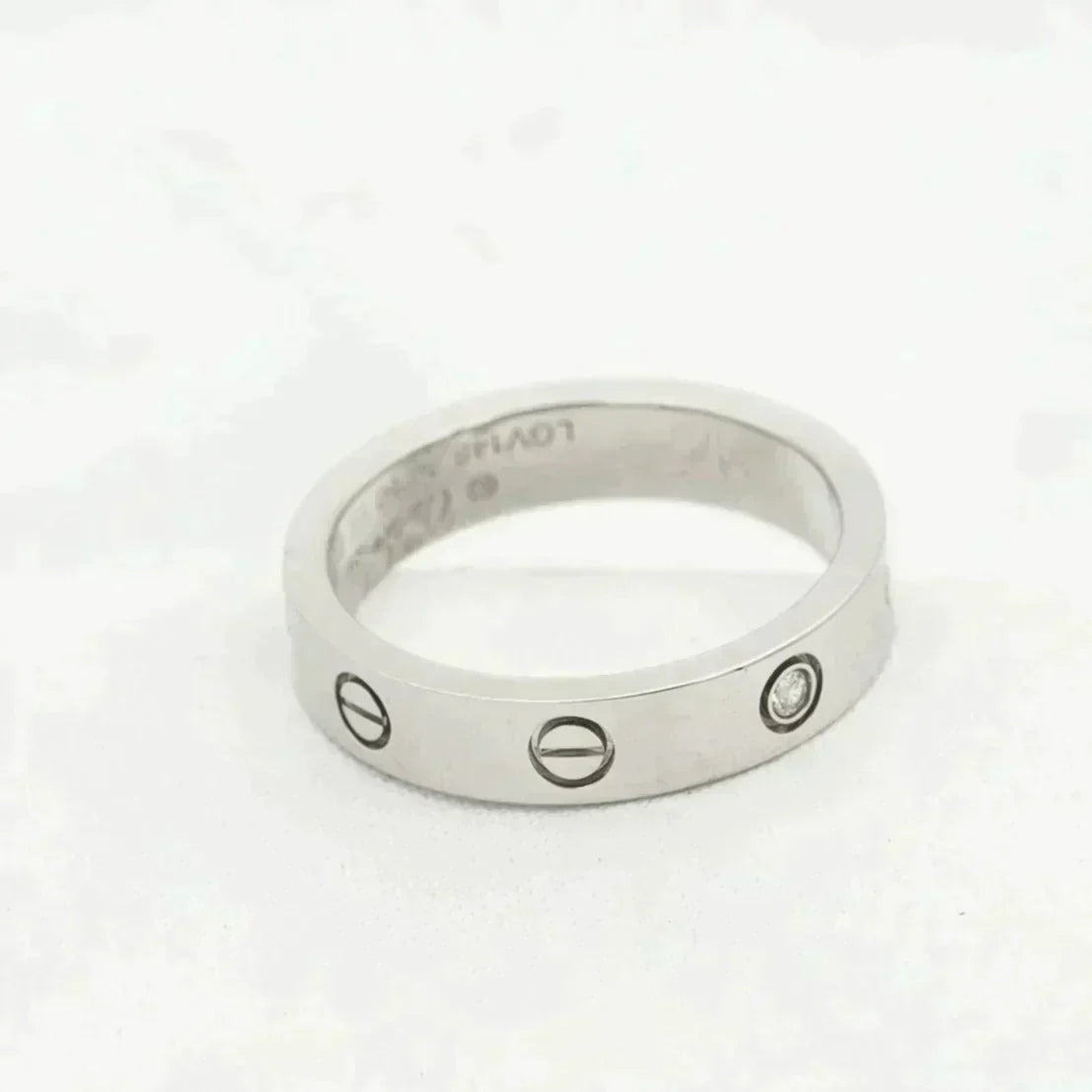 [Lucas Jewelry]LOVE RING 4MM 1 DIAMOND SILVER