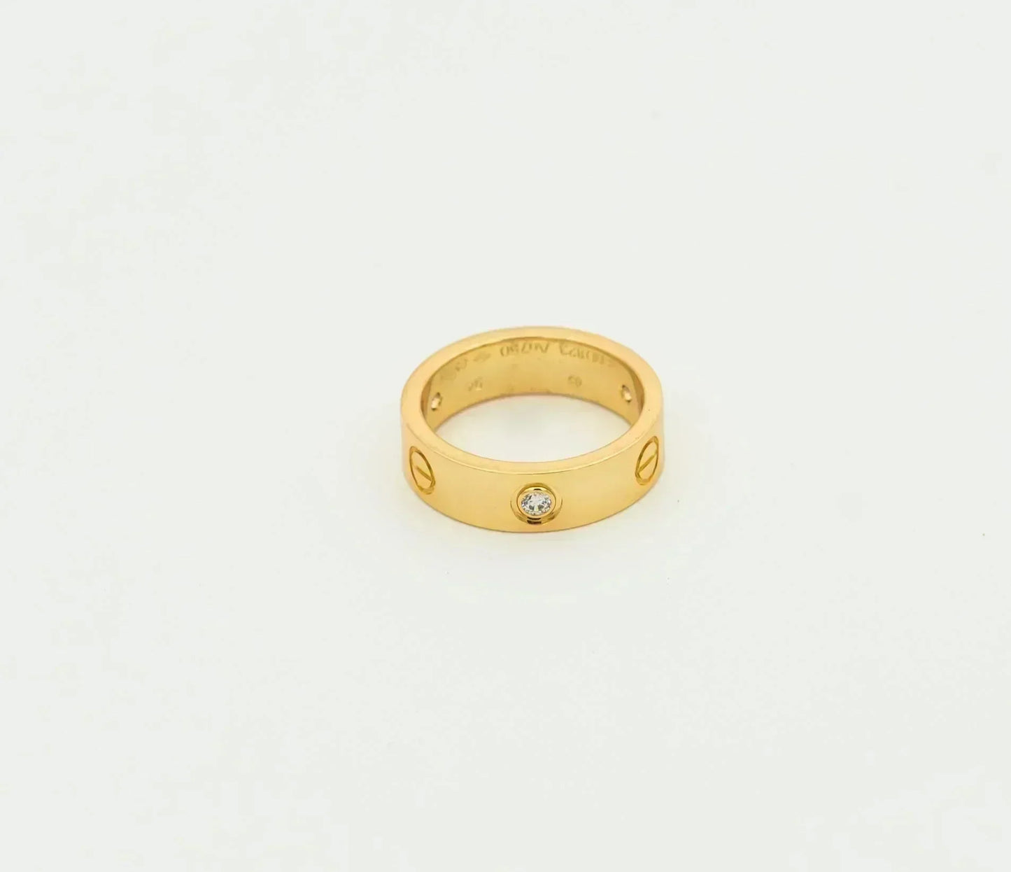 [Lucas Jewelry]LOVE RING 5.5MM 3 DIAMONDS GOLD