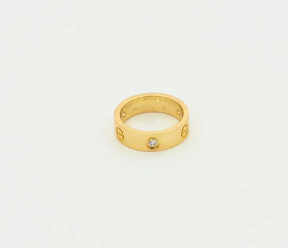 [Lucas Jewelry]LOVE RING 5.5MM 3 DIAMONDS GOLD