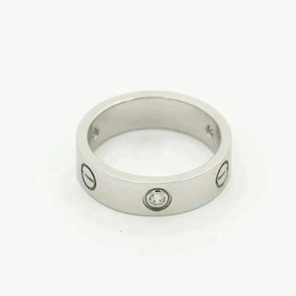 [Lucas Jewelry]LOVE RING 5.5MM 3 DIAMONDS SILVER